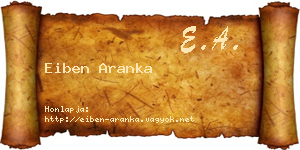 Eiben Aranka névjegykártya